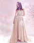 Sparkly Champagne Prom Dresses with V Neckline Off The Shoulder Long Prom Gowns for Party